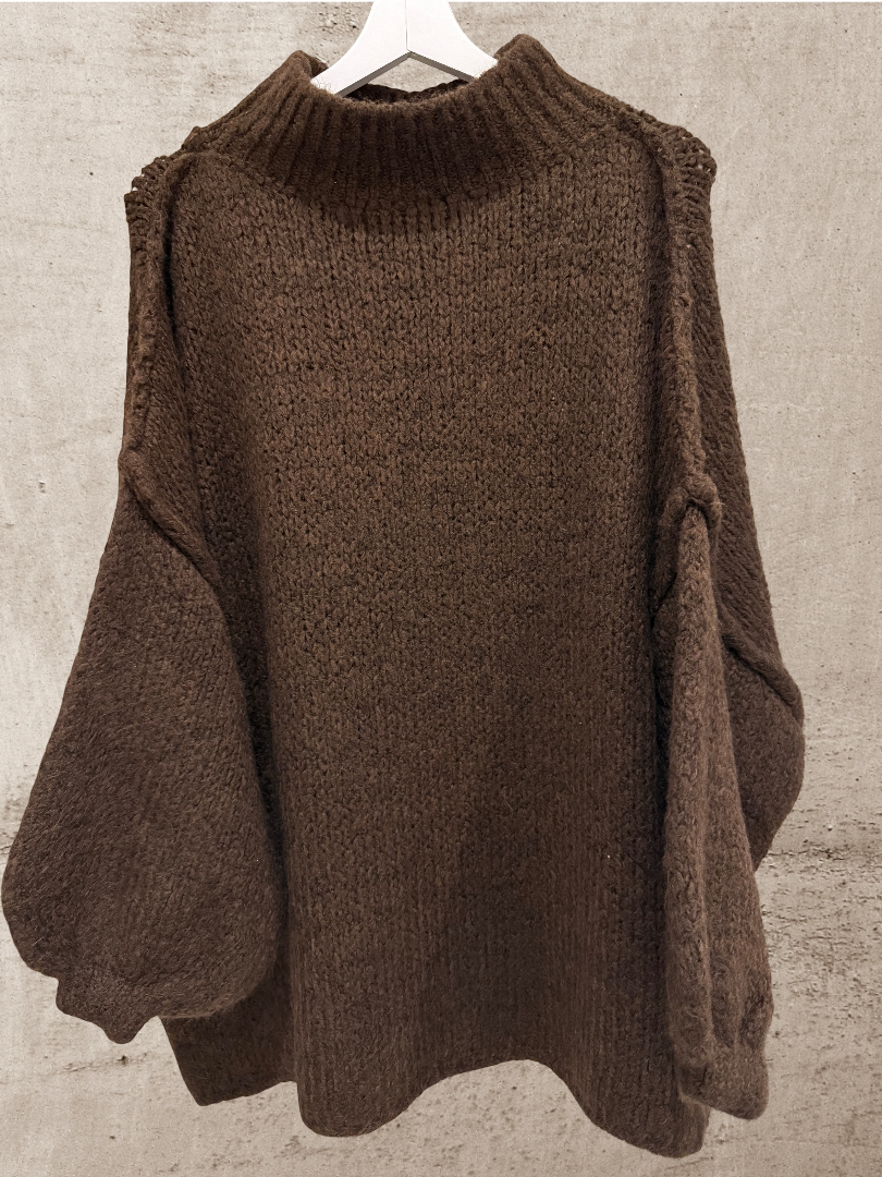 Oversize Strickpulli Damen braun