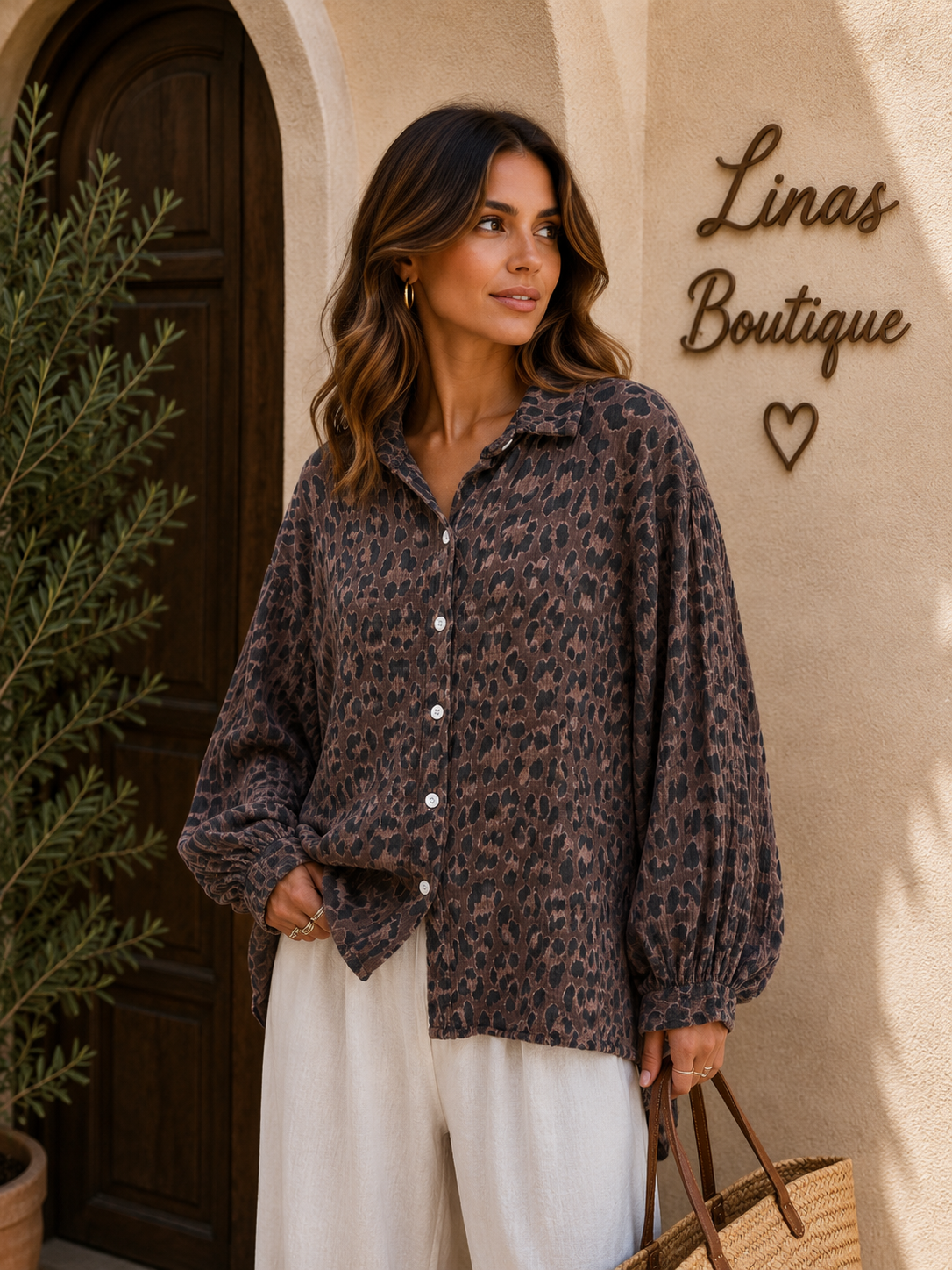 Leo Musselin bluse braun Blogger