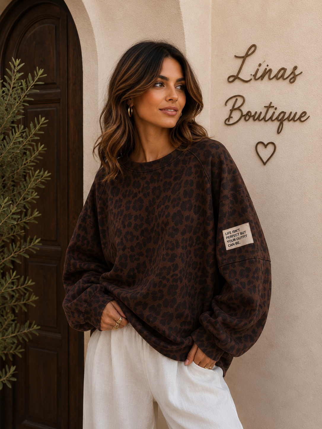 Oversize Sweater braun Leo Blogger