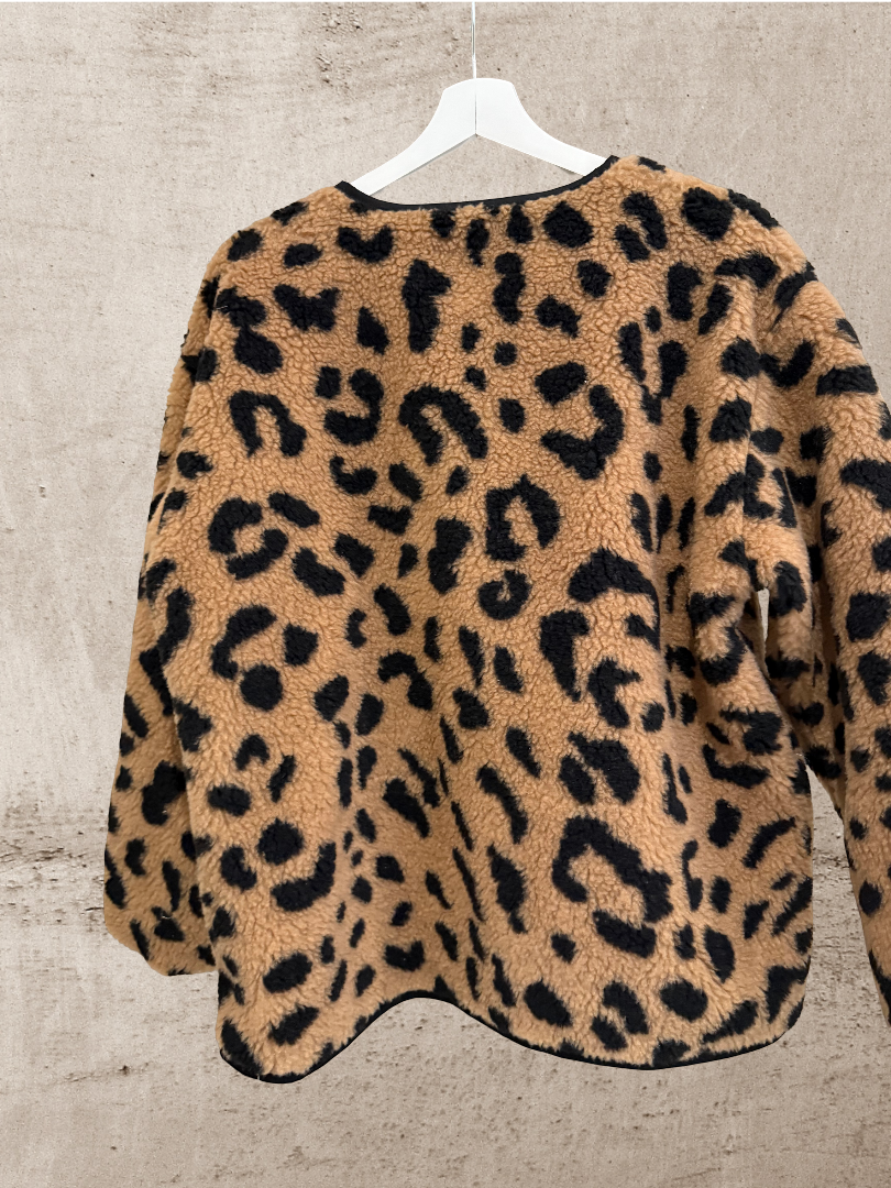 Leo Teddy Jacke Camel Schwarz Damen