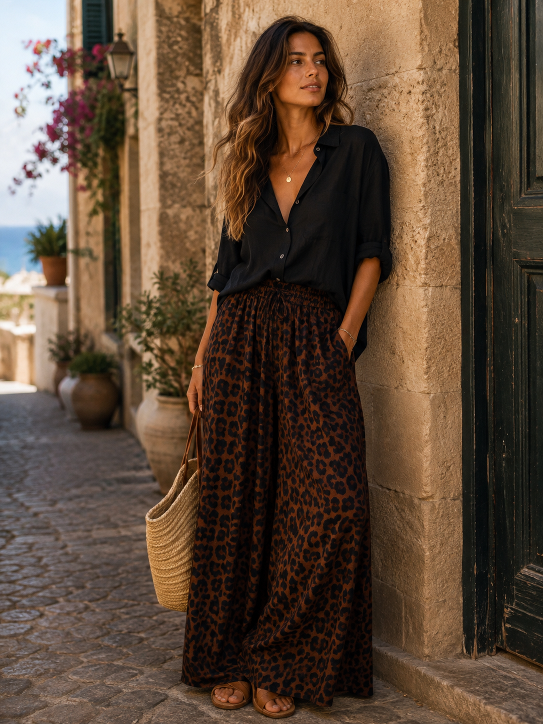 Leo Hose braun Blogger Look Damen