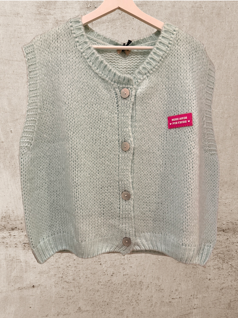 Strickweste Damen Mint Blogger Look