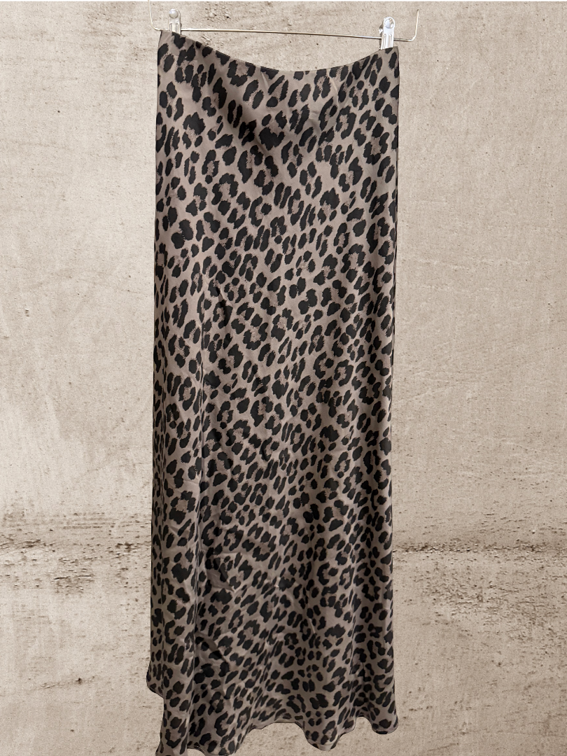 Leo Sliky Maxirock Damen taupe grau