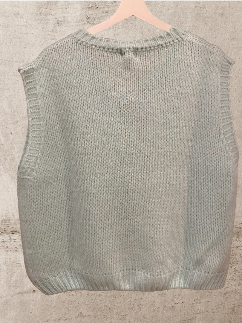 Strickweste Damen Mint Blogger Look