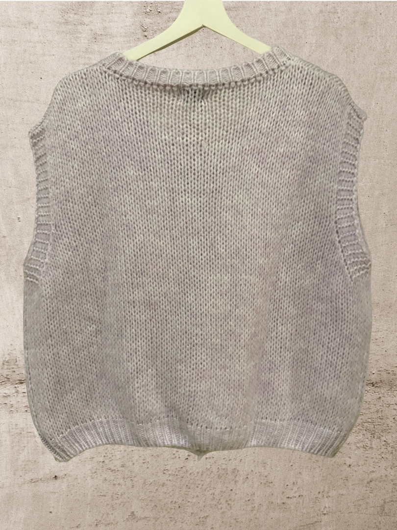 Strickweste Flieder Blogger Look Damen