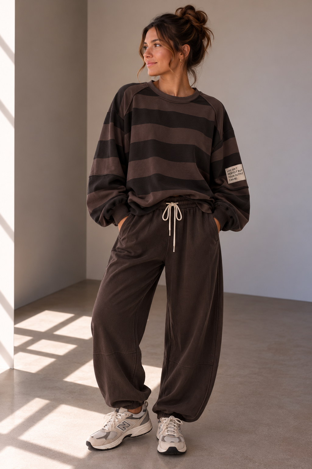Oversize Sweater braun Baumwolle Damen