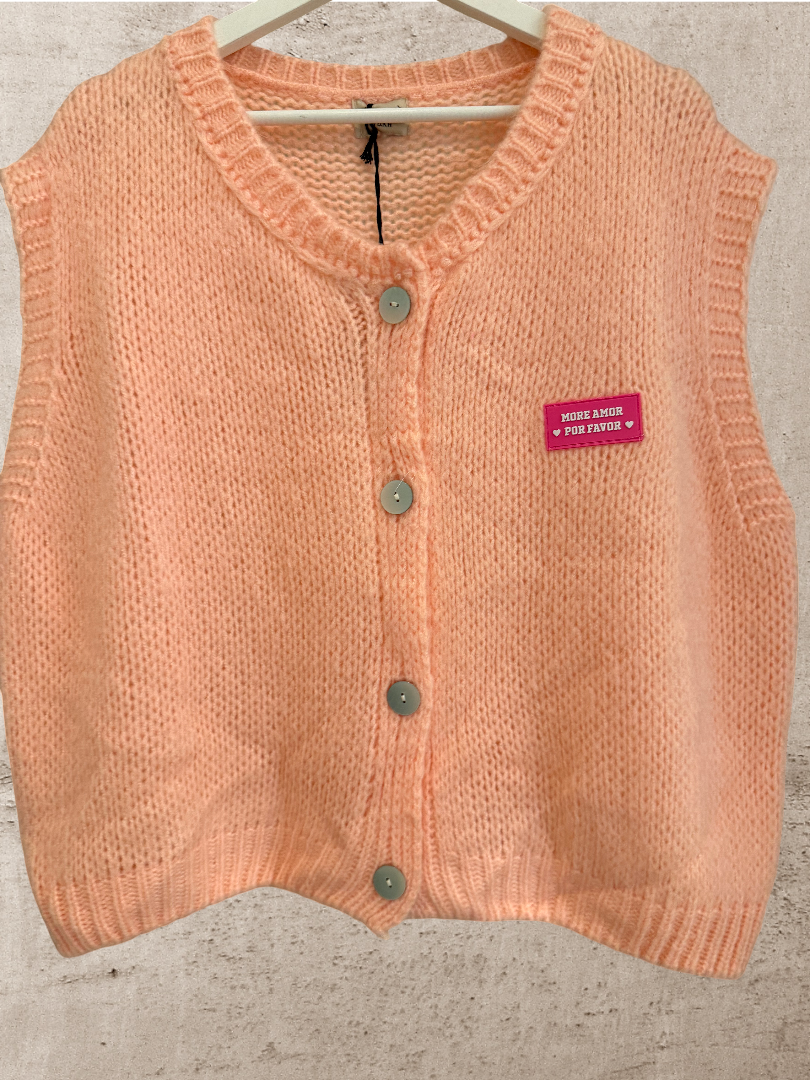 Strickweste Damen Aprikose Blogger Style