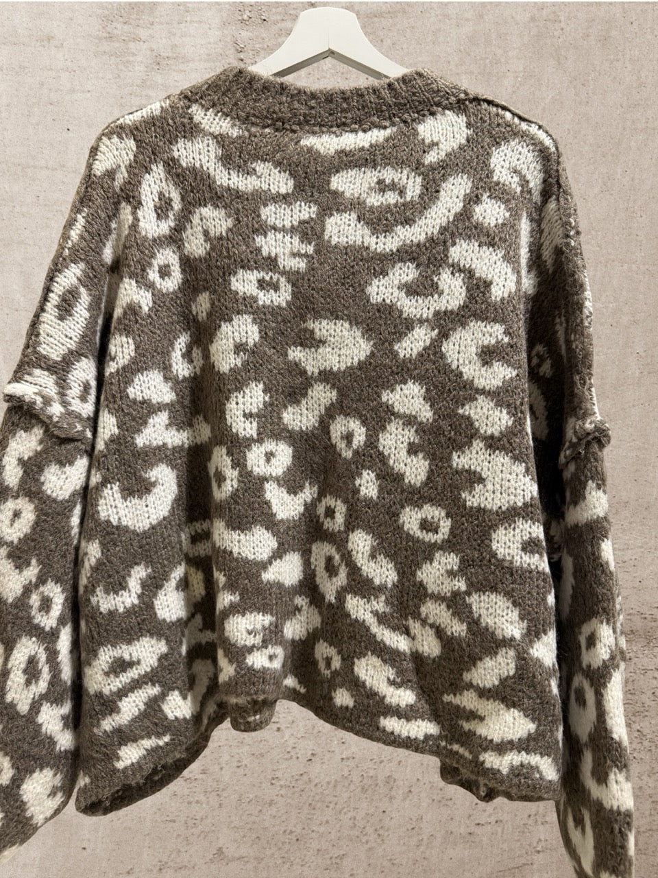 Cardigan Leo Langarm Cremé-Taupe