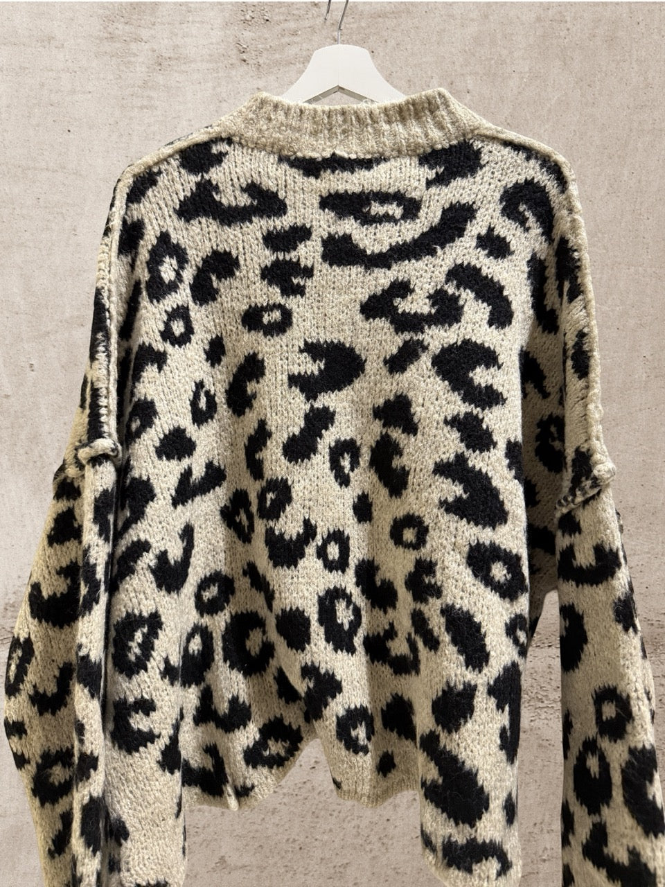 Cardigan Leo Langarm Beige-Schwarz