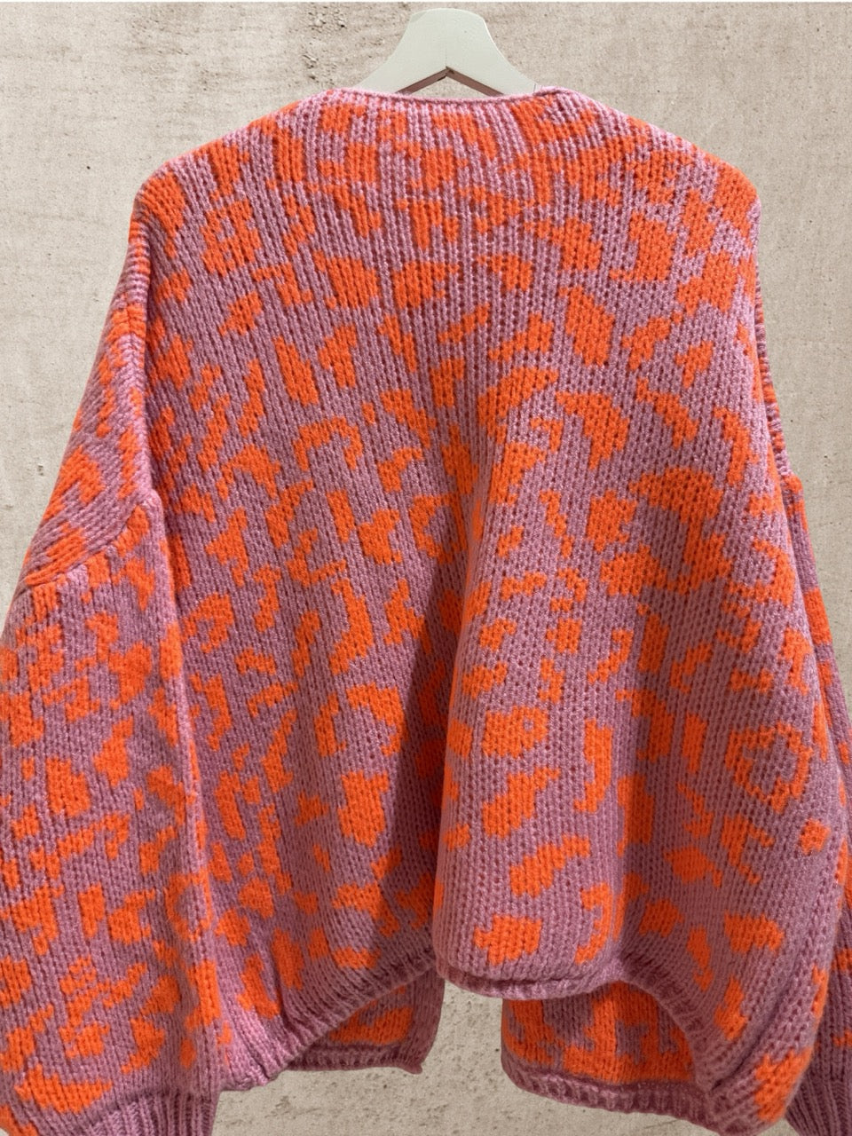 Cardigan Leo Langarm Flieder-Orange