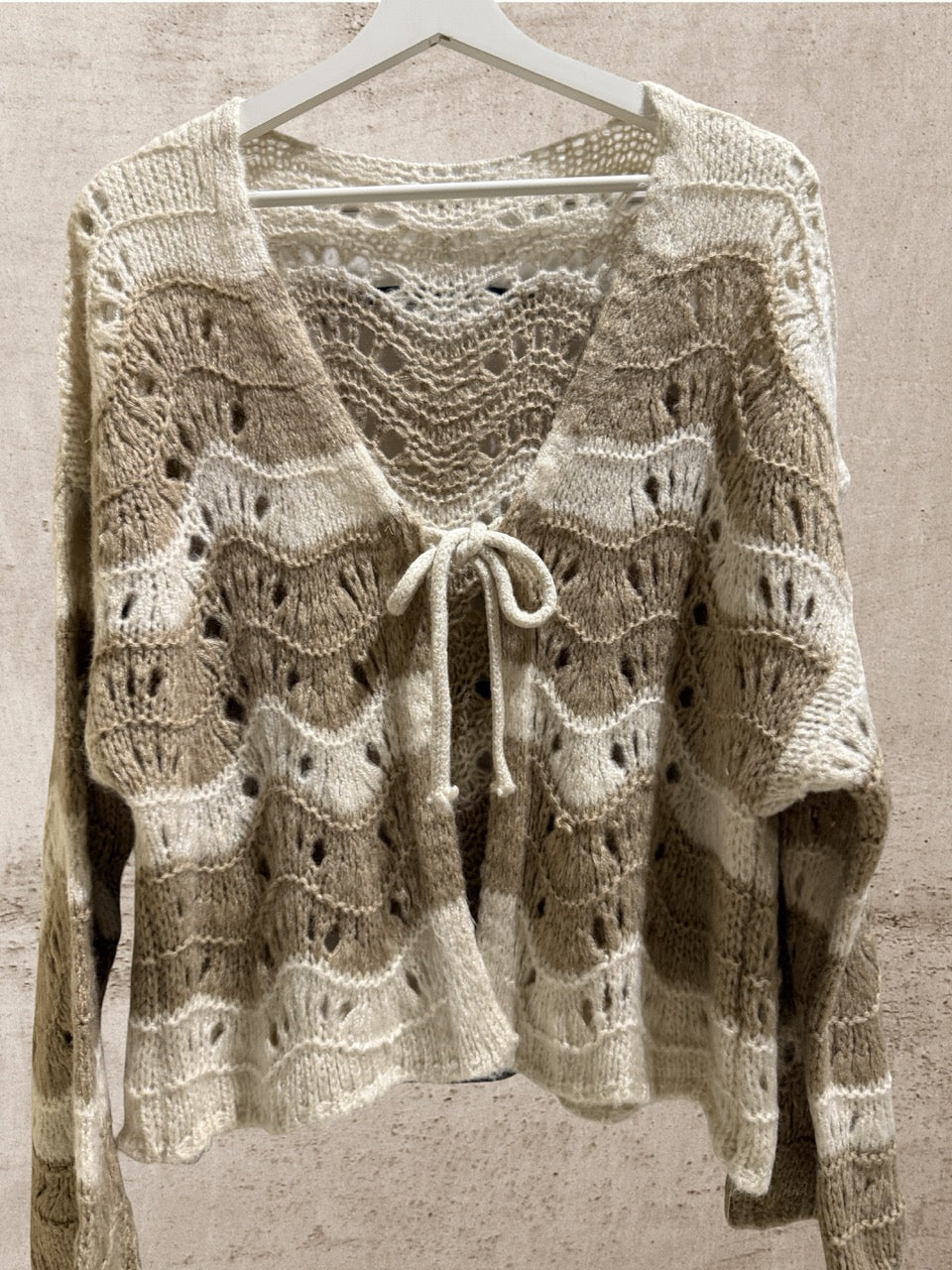 Cardigan Wave Braun-Creme