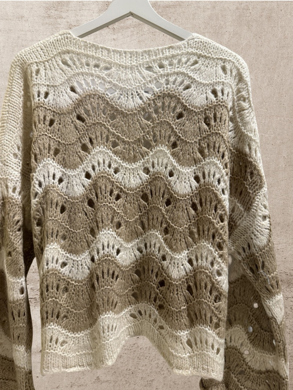 Cardigan Wave Braun-Creme