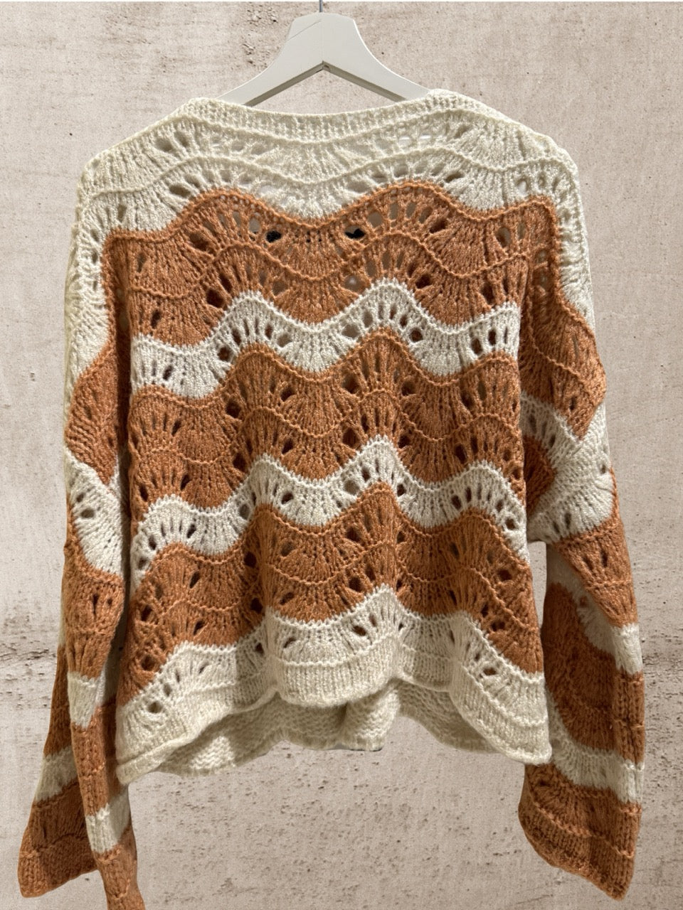 Cardigan Wave Kamel-Creme