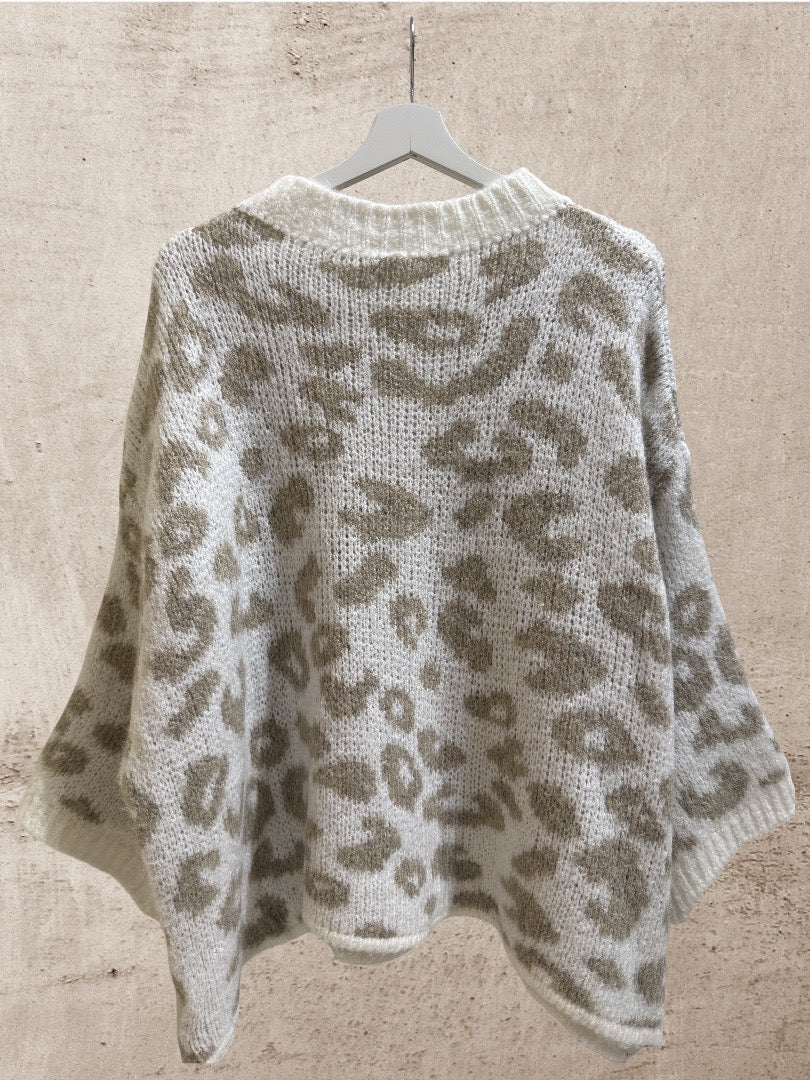 Cardigan Leo  3/4 Ärmel Cremé-Beige