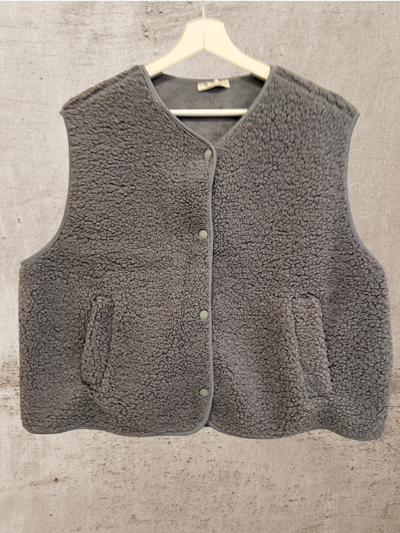 Oversize Teddyweste Damen grau