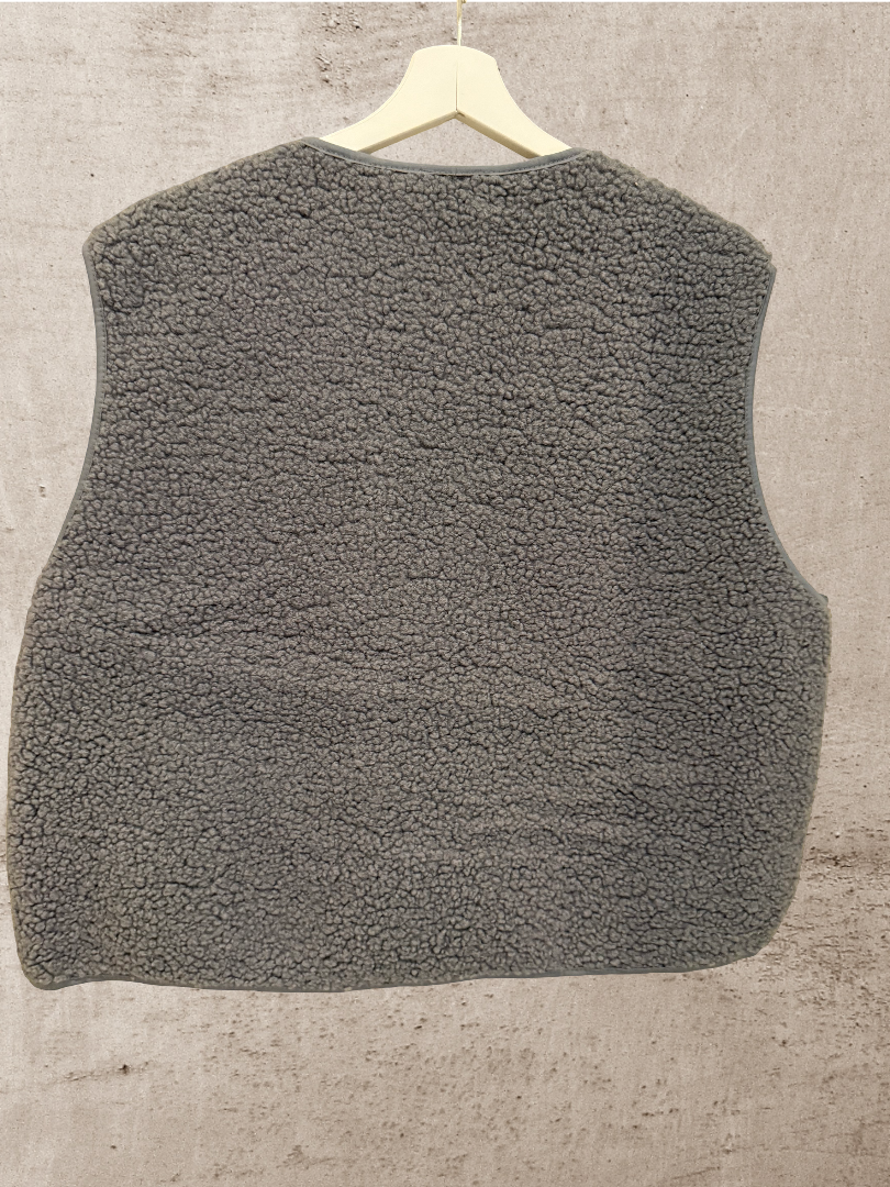 Oversize Teddyweste Damen grau