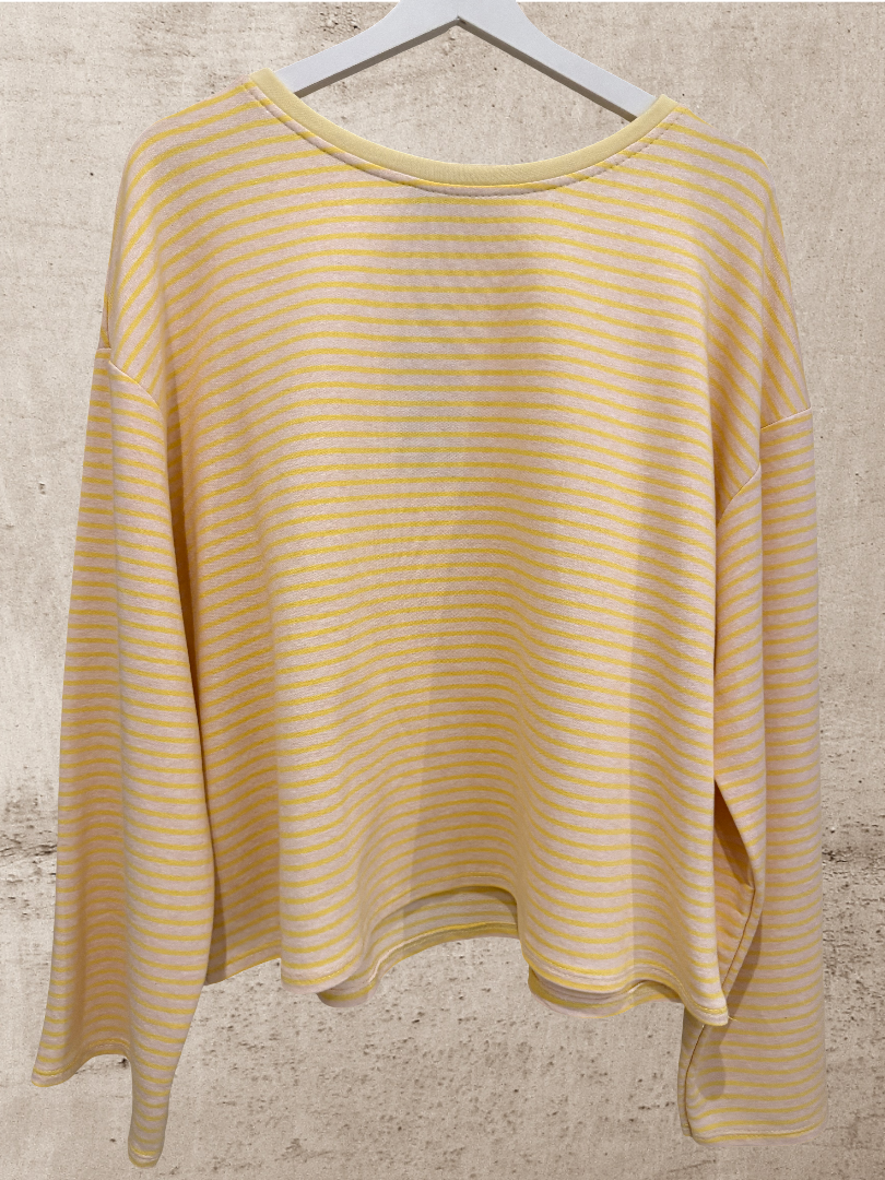 Oversize Shirt Damen gesteift Blogger Style gelb Creme