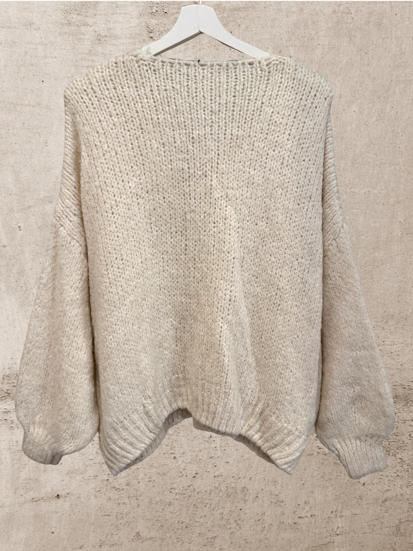 Creme Strickjacke cardigan Damen oversize Blogger