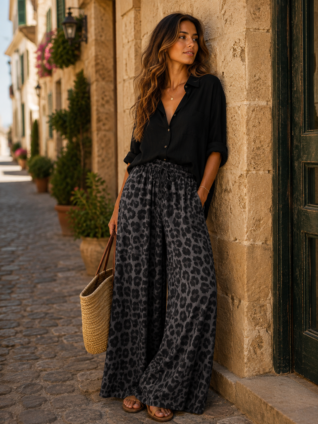 Leo Hose grau Damen Blogger Look