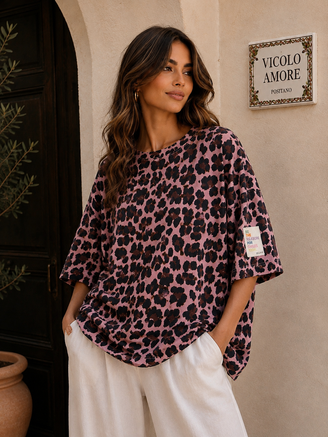 Leo oversize tshirt Damen Blogger