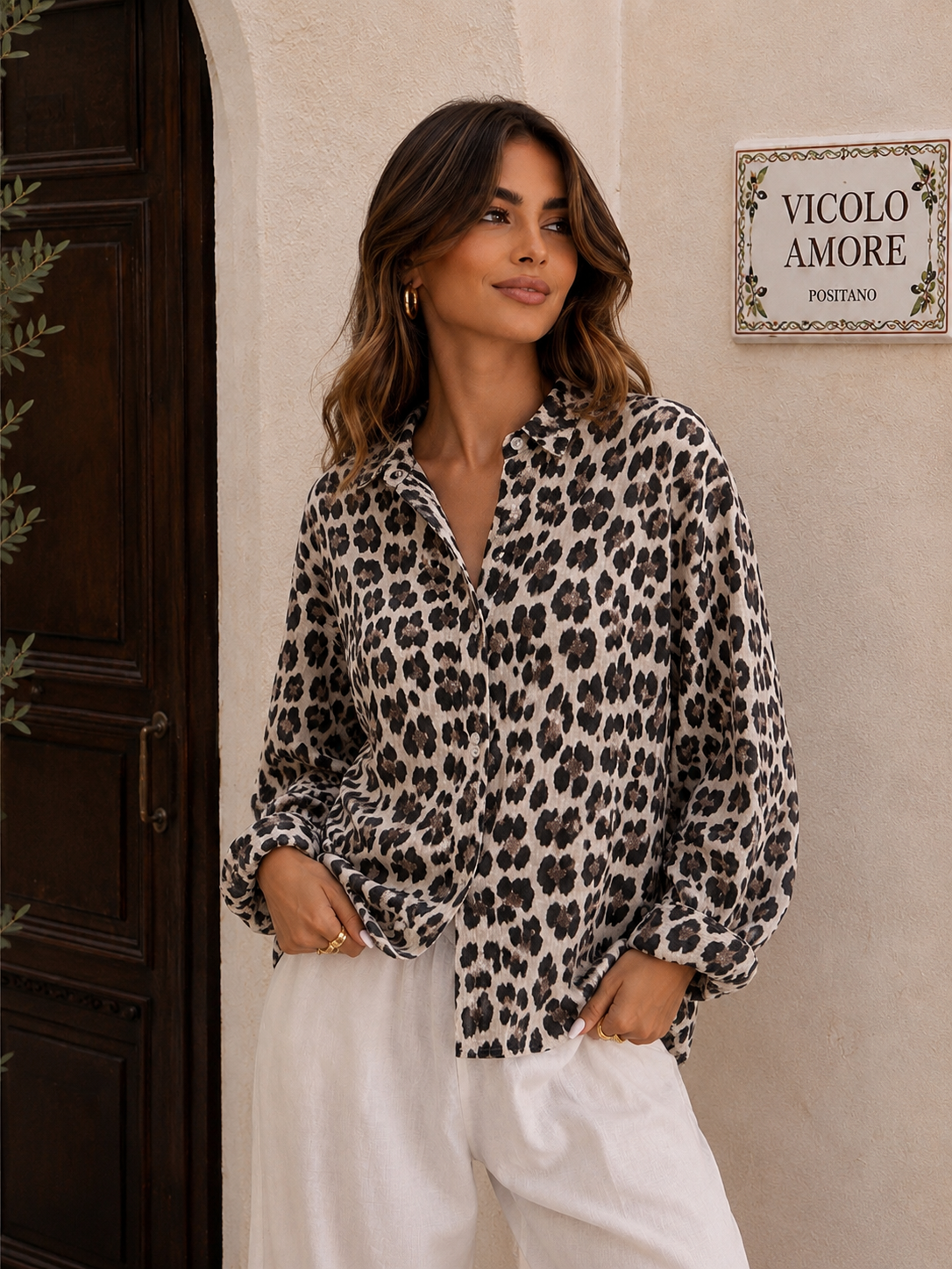 Leo musselin bluse Damen Blogger Style