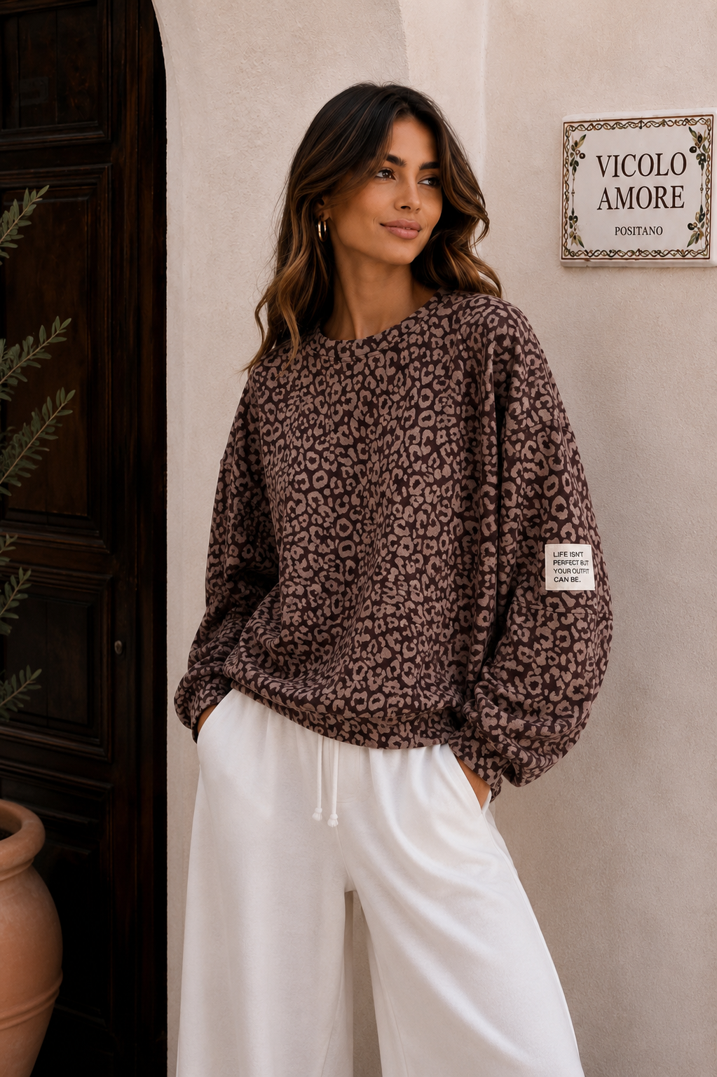 Leo Oversize Sweater Burgundy braun Blogger