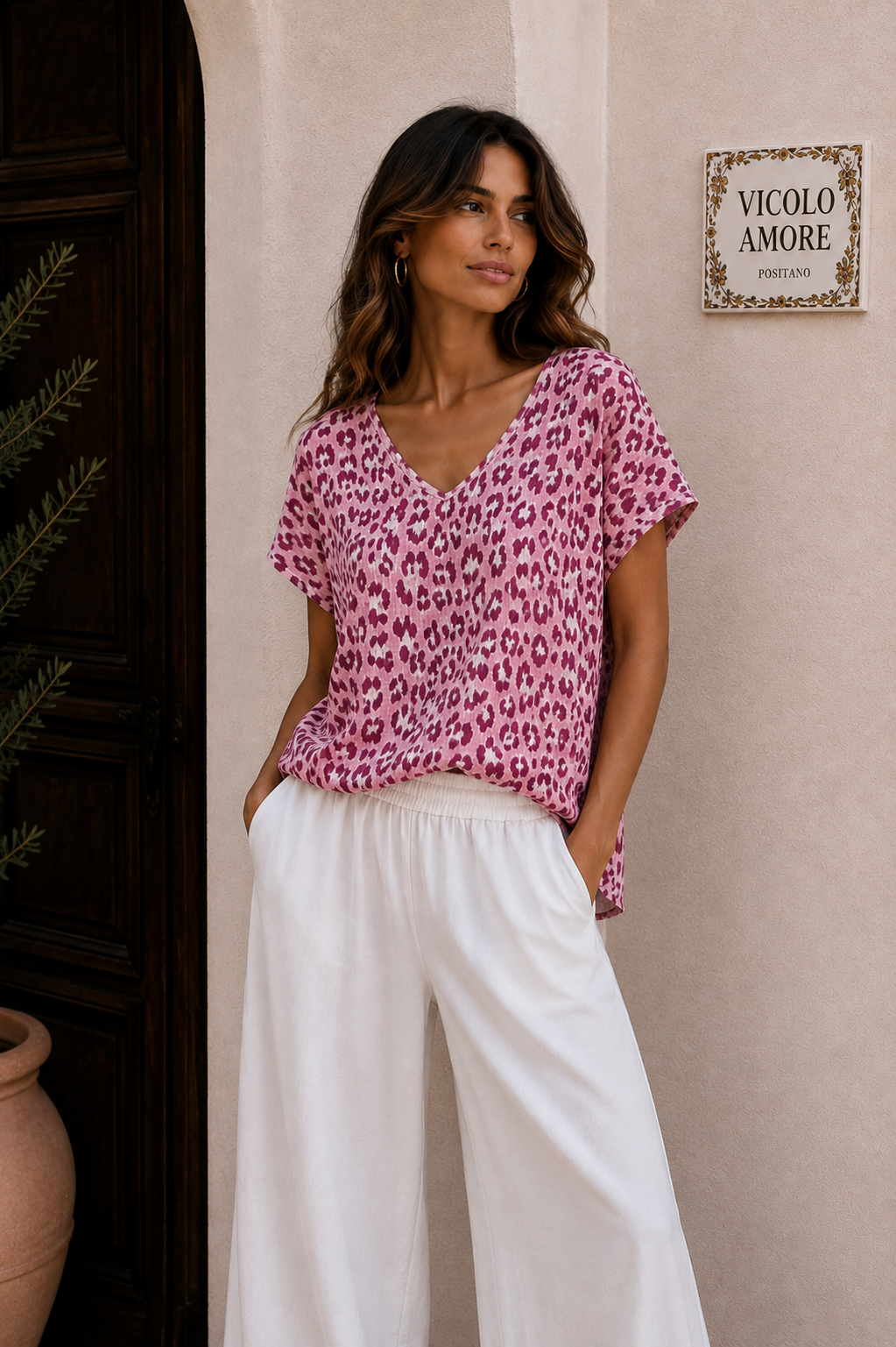 Leo Musselin Tshirt croped Flieder Blogger