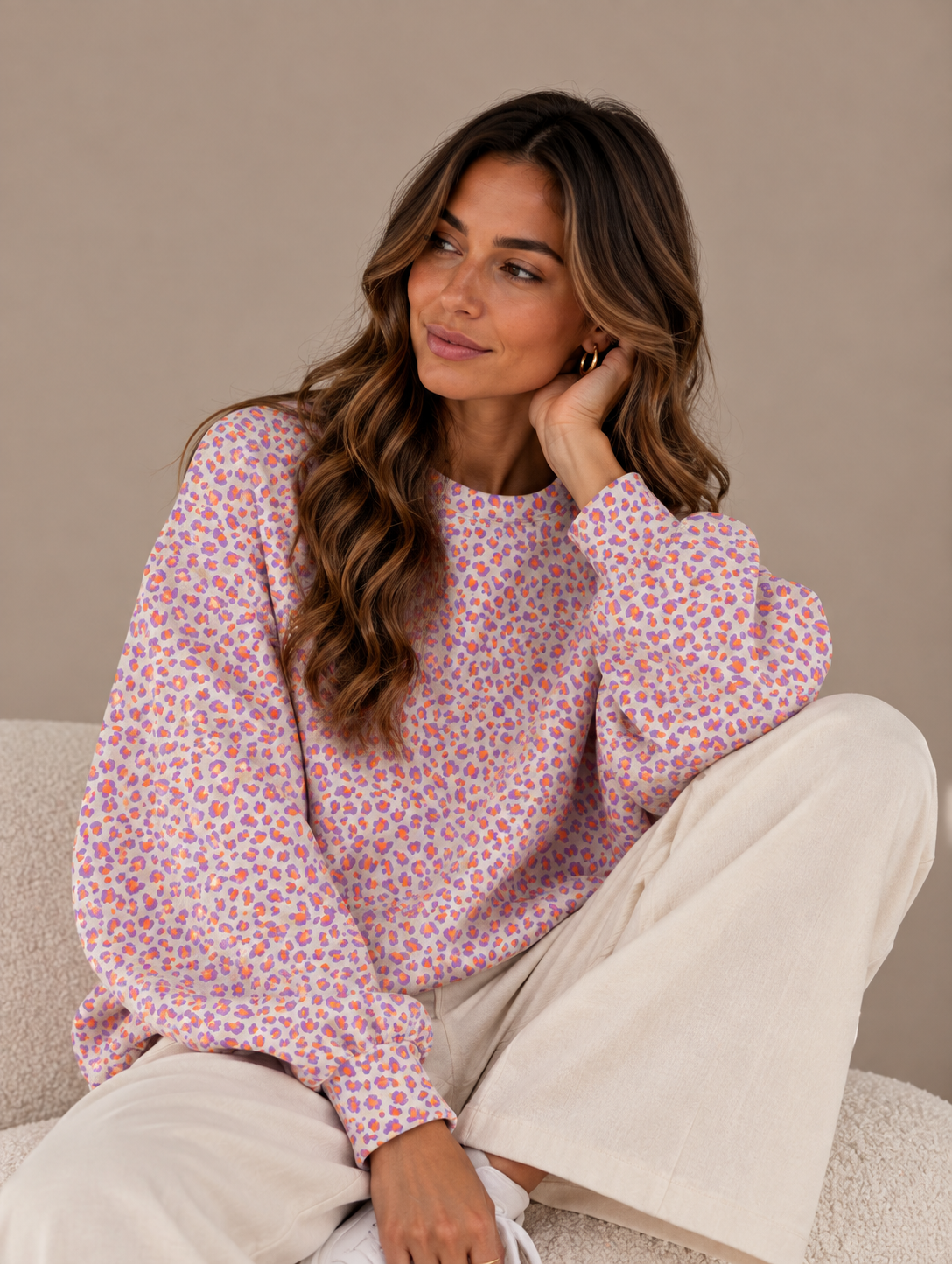 Leo Oversize Sweater Flieder Damen