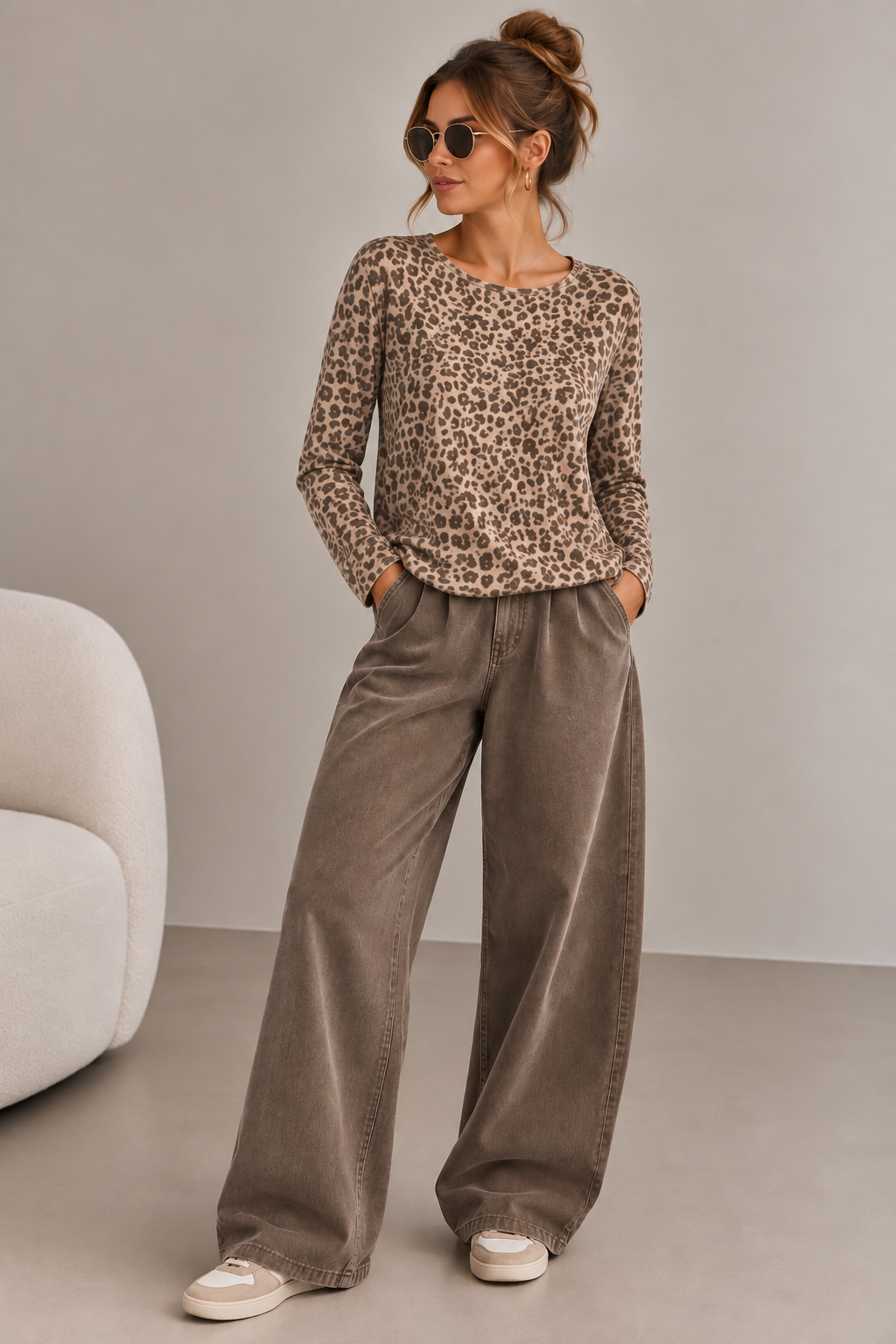 Leo Basic Shirt beige Damen