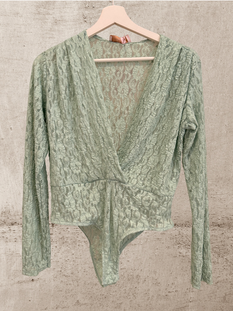 Spitzen Body Mint Damen Blogger Style