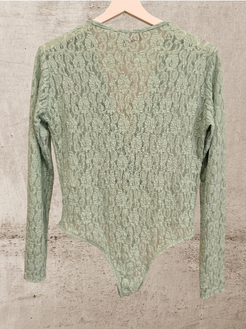 Spitzen Body Mint Damen Blogger Style