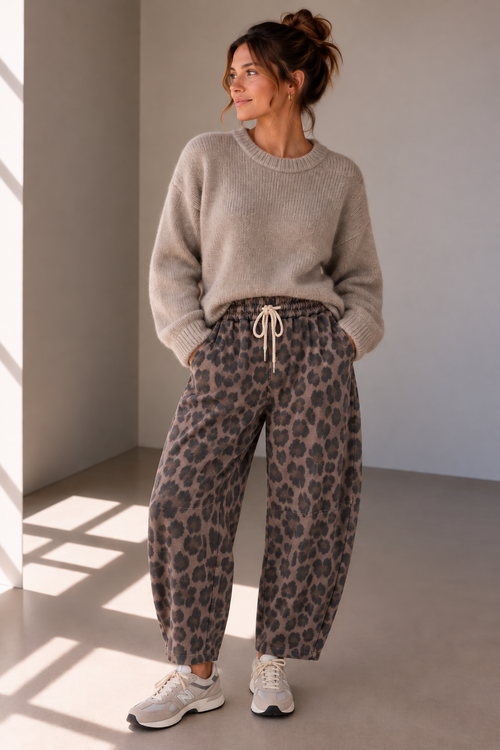 Barrel Leo Hose Damen hellbraun
