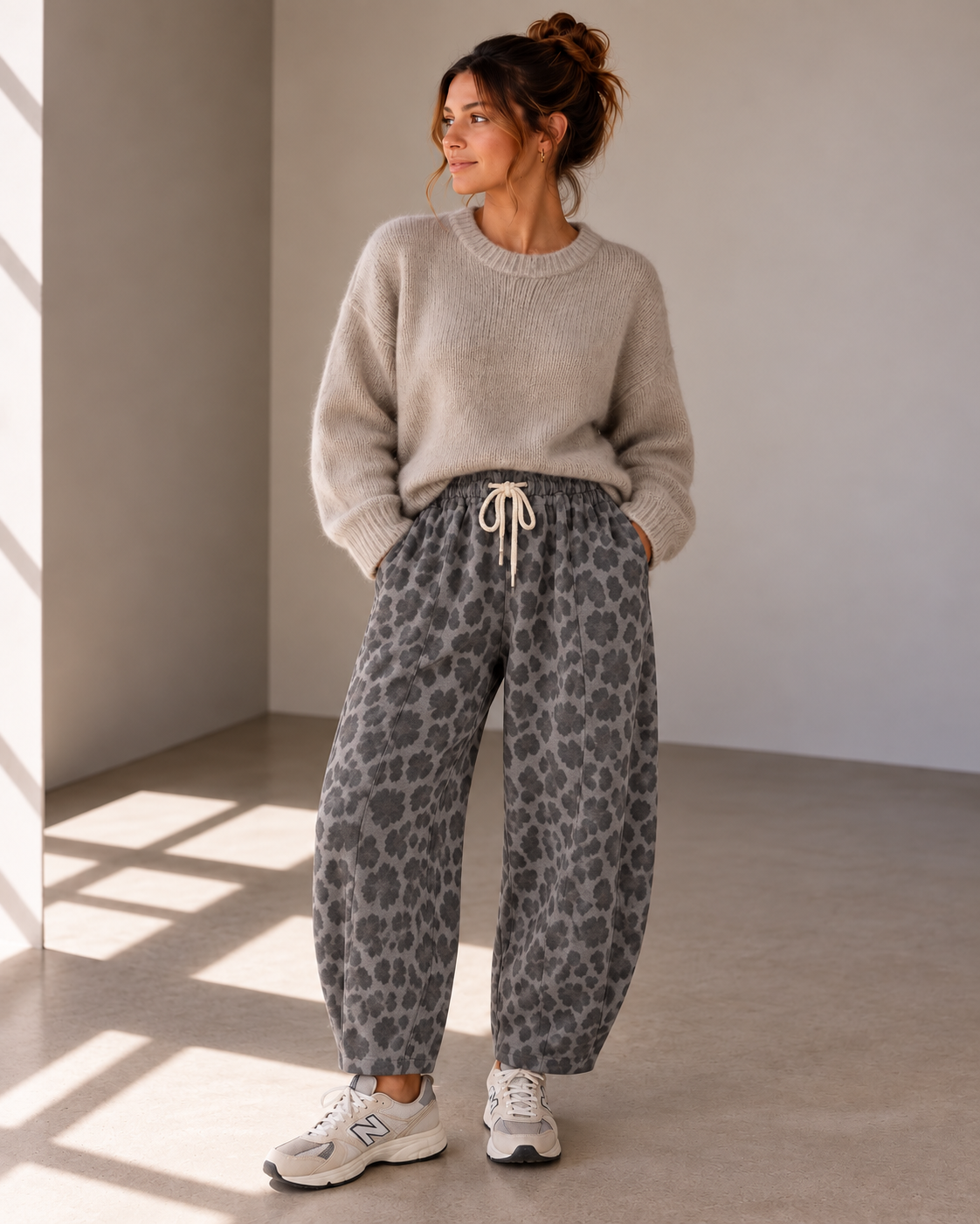 Barrel Leo Hose Damen grau