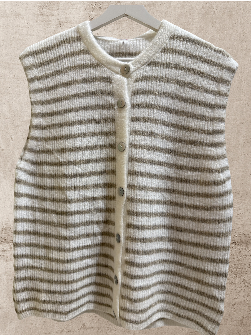 Strickweste Creme Beige